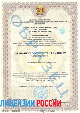 Образец сертификата соответствия аудитора №ST.RU.EXP.00006174-1 Новодвинск Сертификат ISO 22000